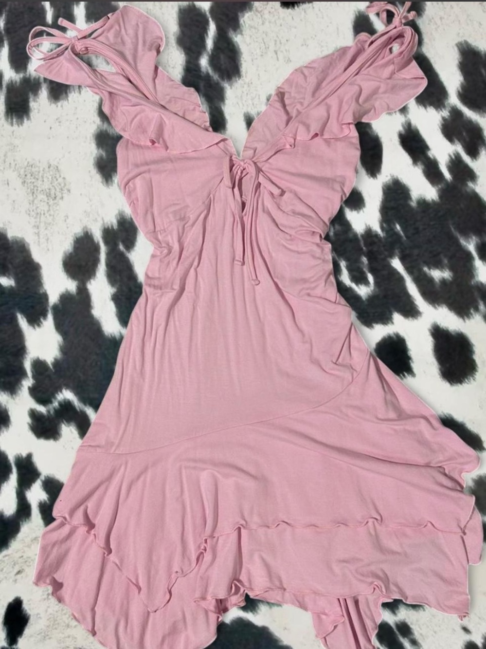 wild fable Pink Ruffle V-Neck Sundress